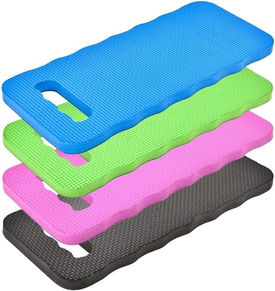 4 stuks kniekussen voor in de tuin, dik EVA-schuim kniekussen met handvat, waterdichte antislipmat voor tuinieren, yoga, schoonmaken doe-het-zelf, draagbare buitenuitrusting, 39 x 17 x 1,6 cm
