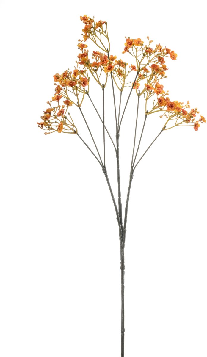 Emerald Kunstbloem Gipskruid 68cm oranje - Kunstplant voor binnen