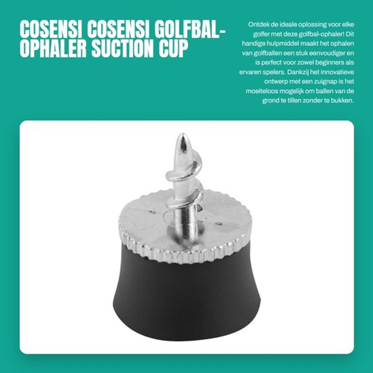 Golfball Pickup - Antislip Zuignap - Silicone/Alloy - Lichtgewicht - Compact - Duurzaam Materiaal - Golfball Gripper