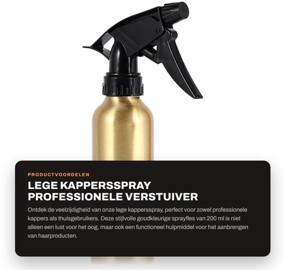 Kappersspray 200 ml - Verstuiver - Spuitfles - Lichtgewicht - Spatwaterdicht - Hoogwaardig kunststof/aluminiumlegering
