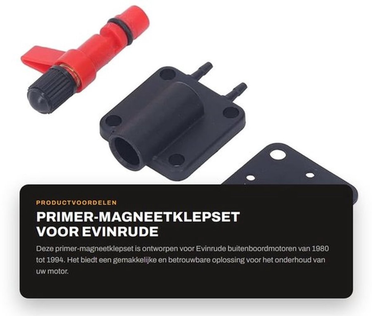 Magneetklepset Hoge Hardheid - Eenvoudige Installatie - Vervangend Onderdeel 18 7044 1 - Geschikt voor Evinrude - Inclusief Steun en Pakking - Perfecte Montage - Serviceklepset