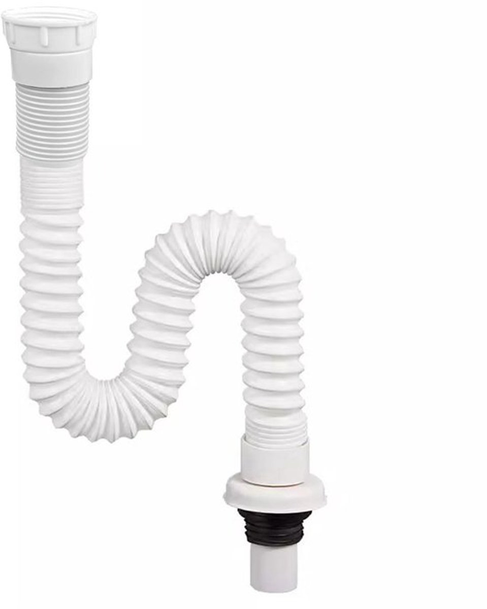 Wastafelsifon Flexibel - Afvoerslang - Afvoerstop - Kunststof - Uittrekbaar 320-780 mm - Eenvoudige installatie - Afvoer
