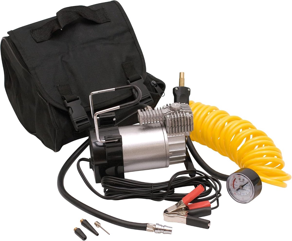 SnelShoppen - Sumex VOLCANO Heavy Duty Compressor 12 V - Krachtige luchtcompressor voor auto, fiets en camping - Compact, lichtgewicht en gebruiksvrie
