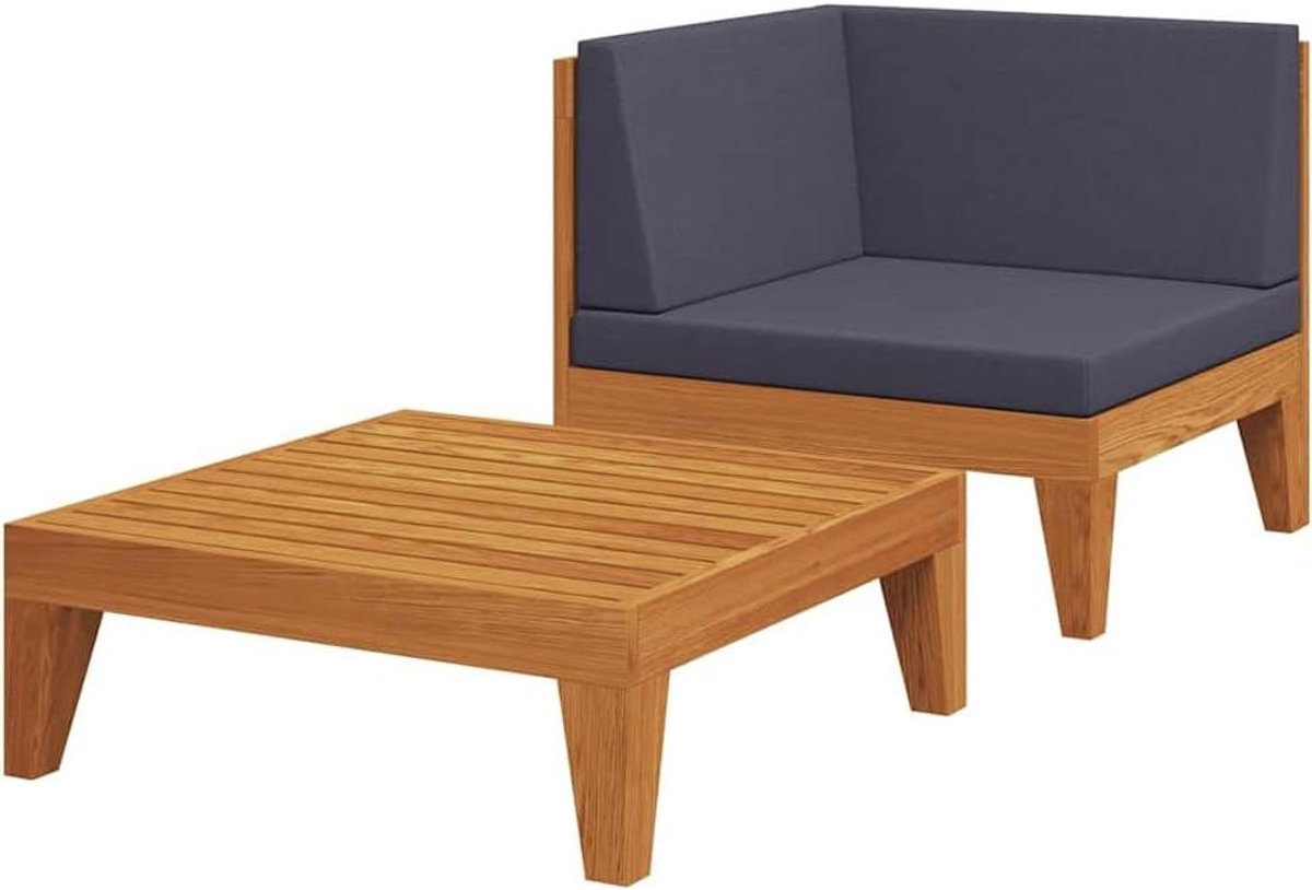 Tuin Loungeset - Buitenmeubels Loungebank - Ontspannen in de tuin - Massief Acaciahout - 68.5 x 68.5 x 62 cm