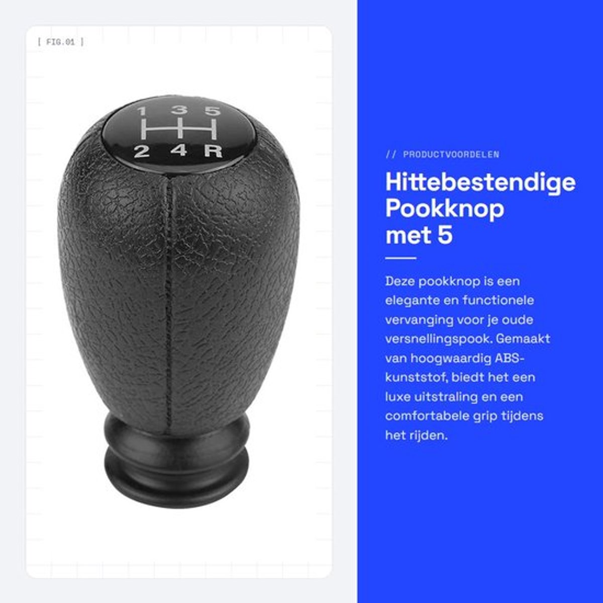 Pookknop Hittebestendig - Versnellingspook Hoes - Pookknop Universeel - Ergonomisch Ontwerp - Hoogwaardig ABS-Kunststof - Luxe Decoratie