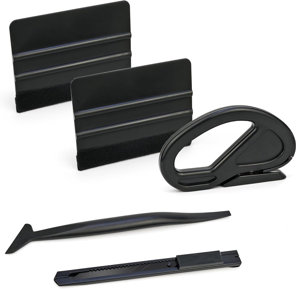 SnelShoppen - Umaki Black Car Wrap Kit Decal Applicator - Raamfolie Gereedschap met 7x10cm Vilt Rand Squeegee, Mini Squeegee voor Hoeken en Papier Sni