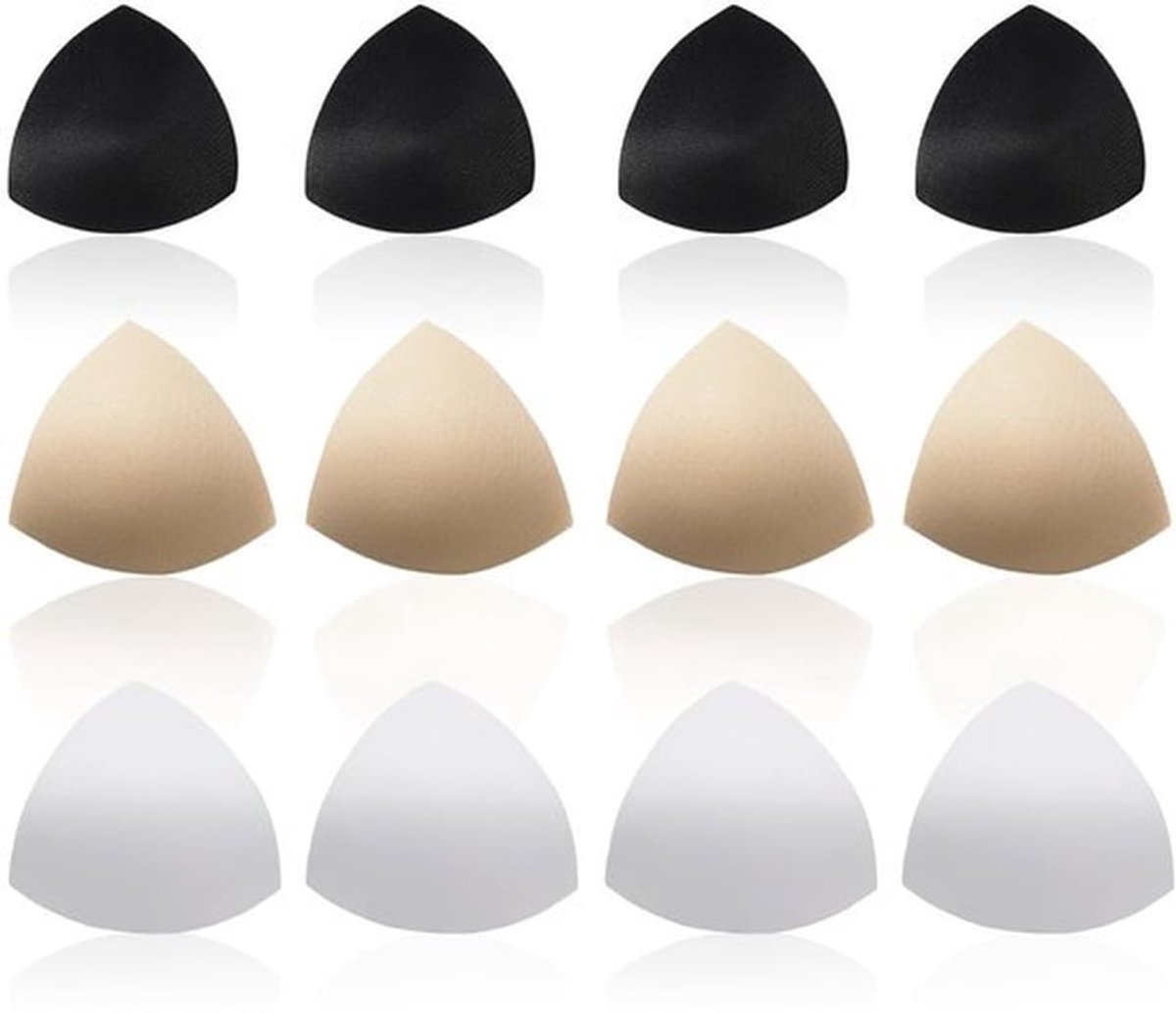 BH-Pads 6 Paar - Verwijderbare Inzetstukken - Driehoekige Vorm - Comfortabele Sport Cups - Push-Up Voor Bikini/Lingerie - Hoogwaardig Materiaal - Beha-inzetstukken