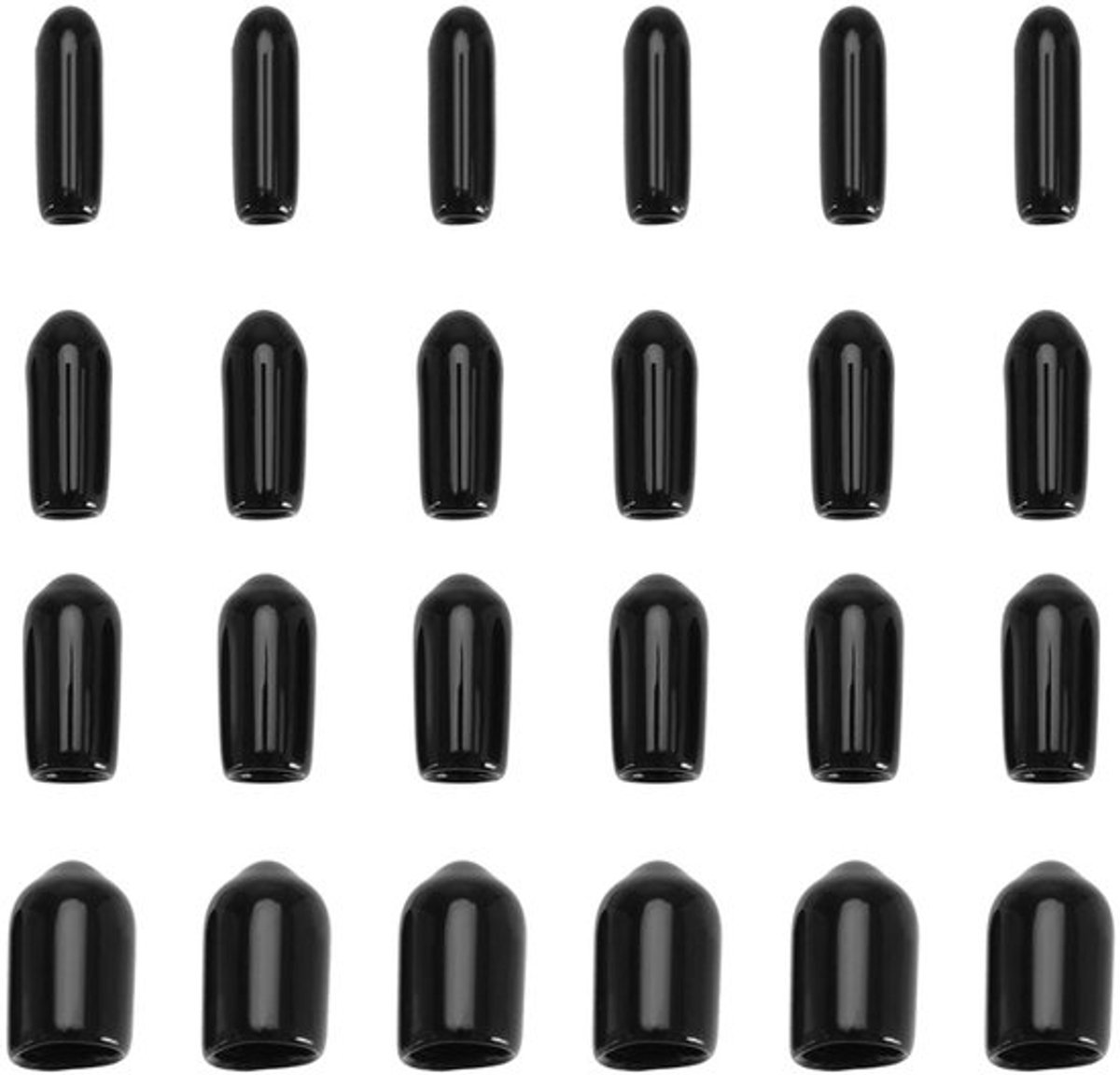 Ronde Eindkappen - PVC Beschermers - 200 Stuks - Zwart - Bescherming voor Draad en Buis - Geschikt voor Meubels en Vloeren