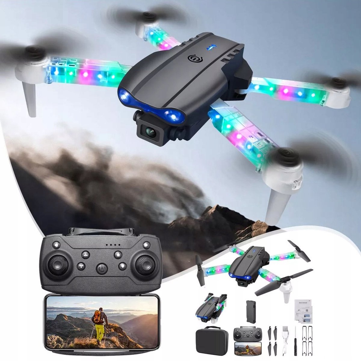 Bedee E99D Drone met Dubbele Camera - Quadcopter - 2x 1800mAh thumbnail 2