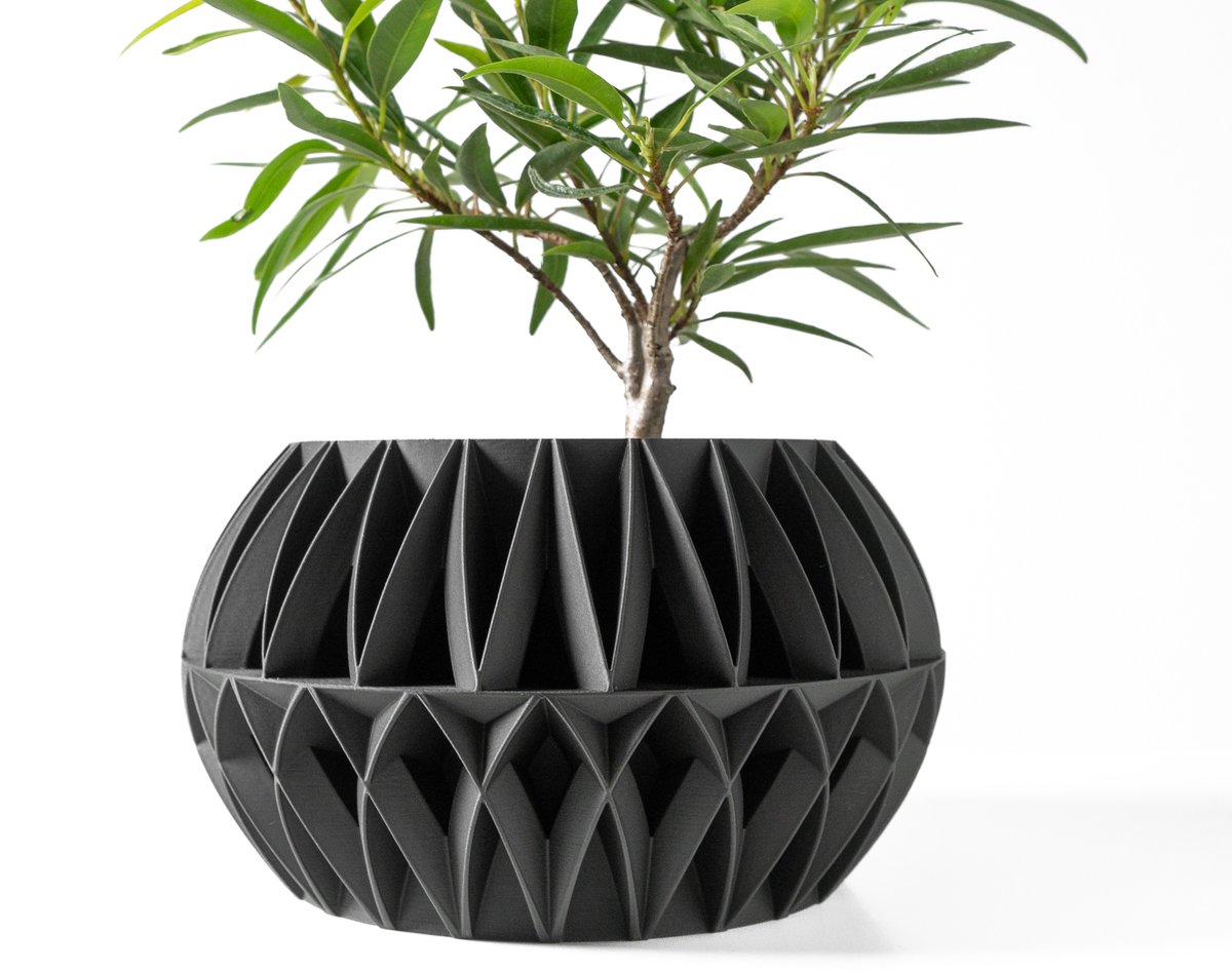 Skushy Oku Bloempot - Moderne Designpot voor Kamerplanten - Sculpturale Plantenpot voor Woonkamer en Kantoor - Premium Woondecoratie