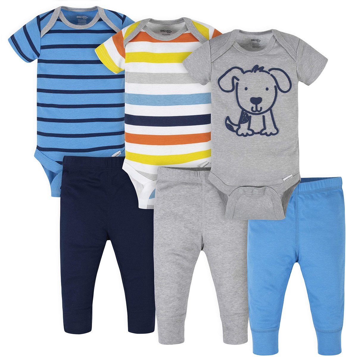 SnelShoppen - Unisex Baby Onesies 3 Outfit Bundle Mix & Match voor Newborn tot 12 maanden - Comfortabele Kledingset met Bijpassende Broekjes in Multik