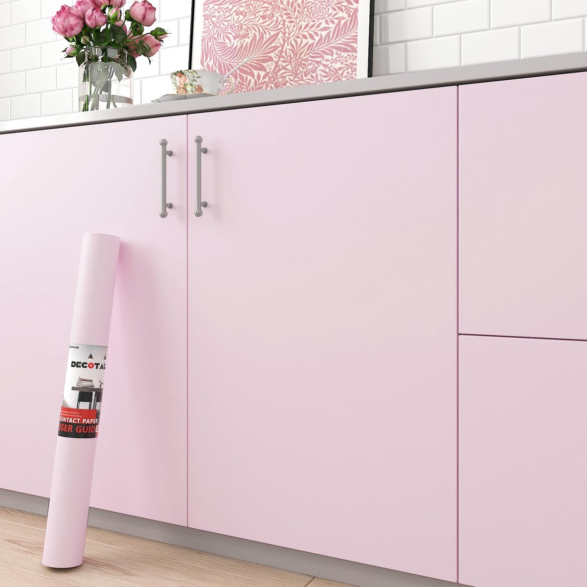 SnelShoppen - Zelfklevend Kinderbehang Lichtroze - Effen Muurbehang 60 x 500 cm - Dikke Decoratieve Folie voor Kinderkamer, Slaapkamer, Meisjes, Kast