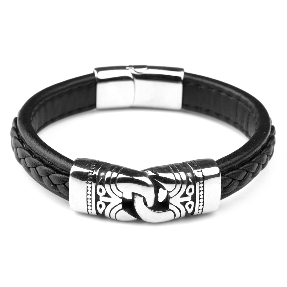 Di Lusso herenarmband Kendrik - Leder - Stainless steel