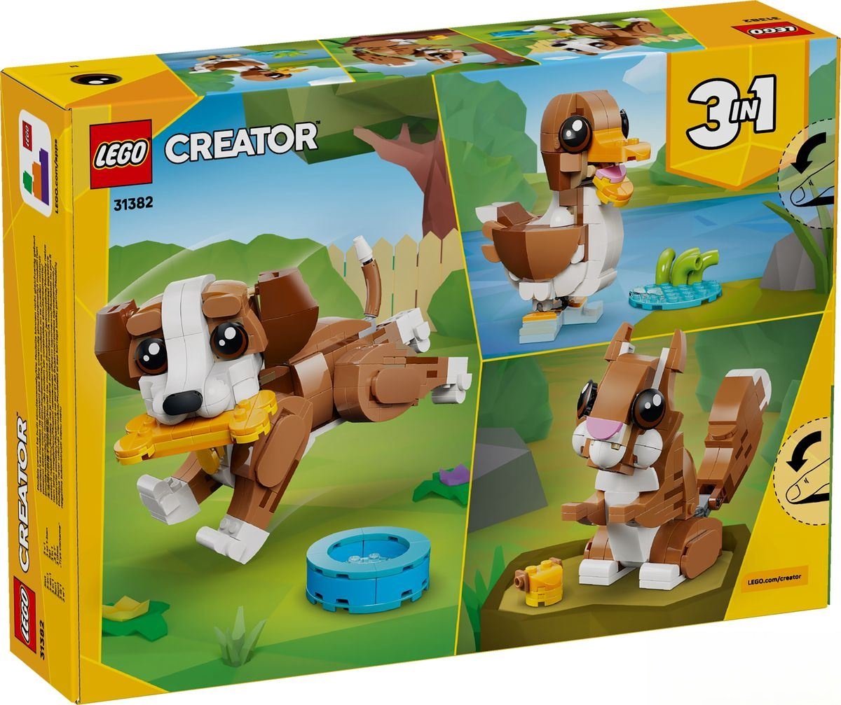 LEGO® Creator 3in1 Schattige dieren: Speelse Puppy - Dierenset - Bouw Om tot Eekhoorn of Eend - 31382 — afbeelding 14