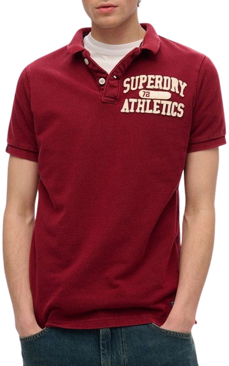 Superdry Vintage Athletic Polo Heren Rood