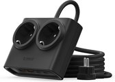 ORICO PDC 15W - Stekkerdoos - GaN stekkerdoos – 6-in-1 platte stekker met stekkerdoos (2 stopcontacten + 4x USB met 2x USB-C PD) – Platte stekker 1,3 cm – 1,6 m kabel – 2500 W – Voor thuis & kantoor