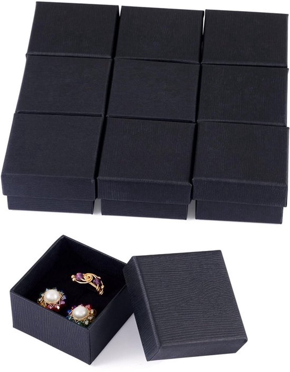 Kartonnen Dozen 10 Stuks - Kartonnen Sieraden Opbergdozen - Verpakking voor Ringen/Oorbellen - Vierkante Dozen - Stevig Karton - Afmetingen 5,3x5,25x3,2 cm - Sieradendozen