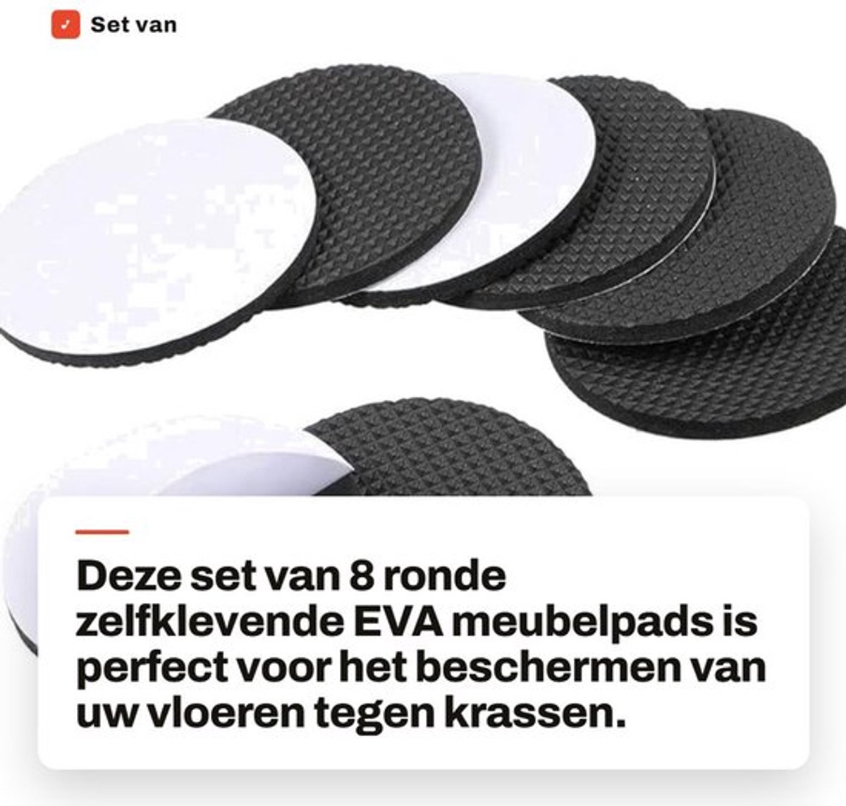 Meubelpads Zelfklevend - EVA Pads - 60mm Diameter - 4mm Dikte - Ronde - Set van 8 - Viltjes