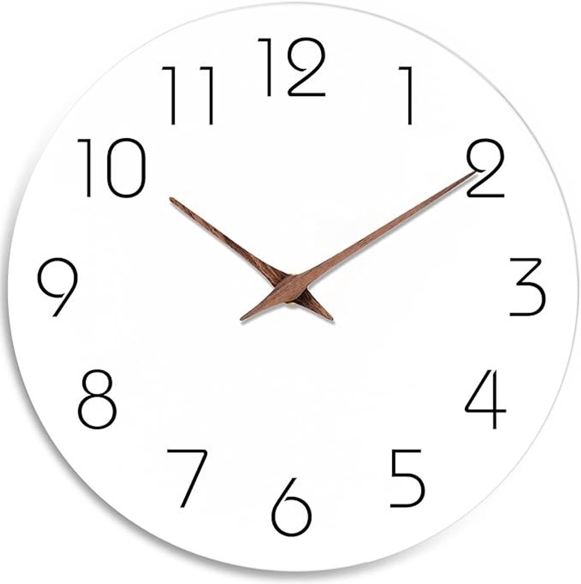 Zelora Wandklok 20 cm - Stil, Niet-tikkend, Minimalistisch Hout - Wit