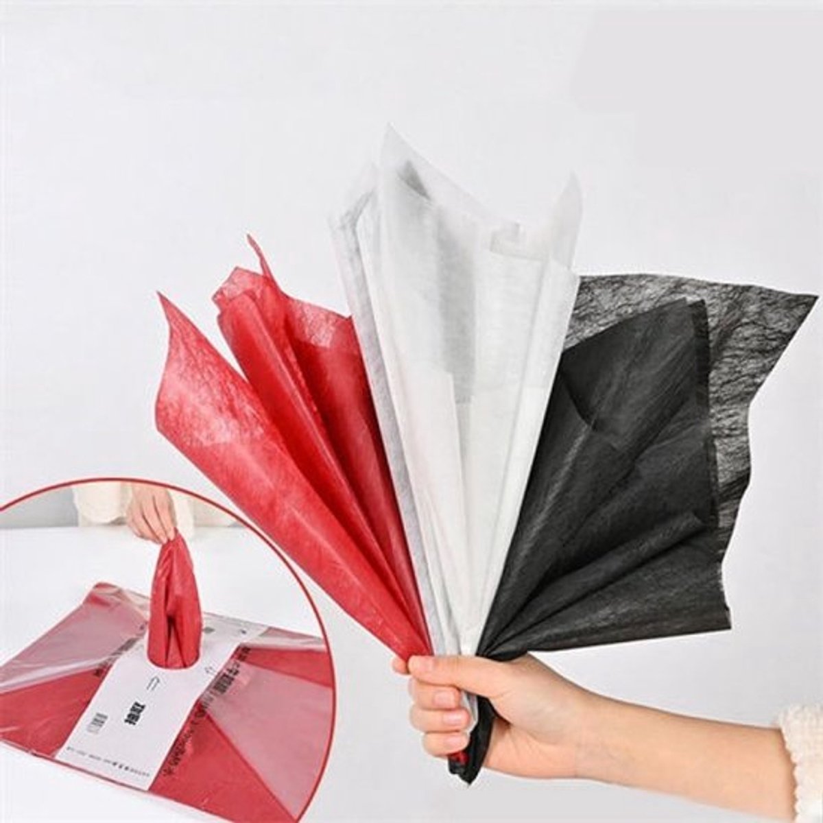 Bloempapier 145 Vellen - Waterdicht Inpakpapier - Melkkatoenen Papier - Geplooid Uittrekbaar - Geschikt voor Bloemen - Voor Verpakkingen en Knutselprojecten