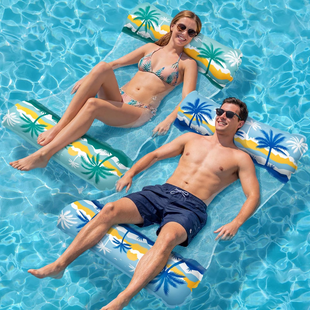 SnelShoppen - Elidepe Luchtmatras Zwembad XL - 2 Stuks Water Hangmat - 4 in 1 Zwembad Speelgoed voor Volwassenen - Perfect voor Tuin, Camping en Feest