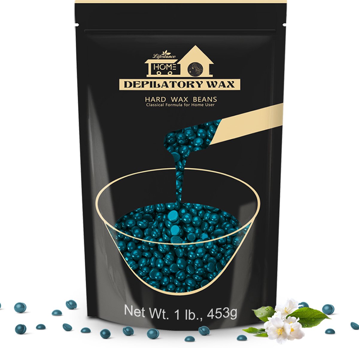 Lifestance Hard Wax Beans Jasmine - Wax Korrels & Wax Parels 453g - Professionele Ontharingswax Zonder Strips - Voor Gezicht, Benen, Oksels & Bikinilijn