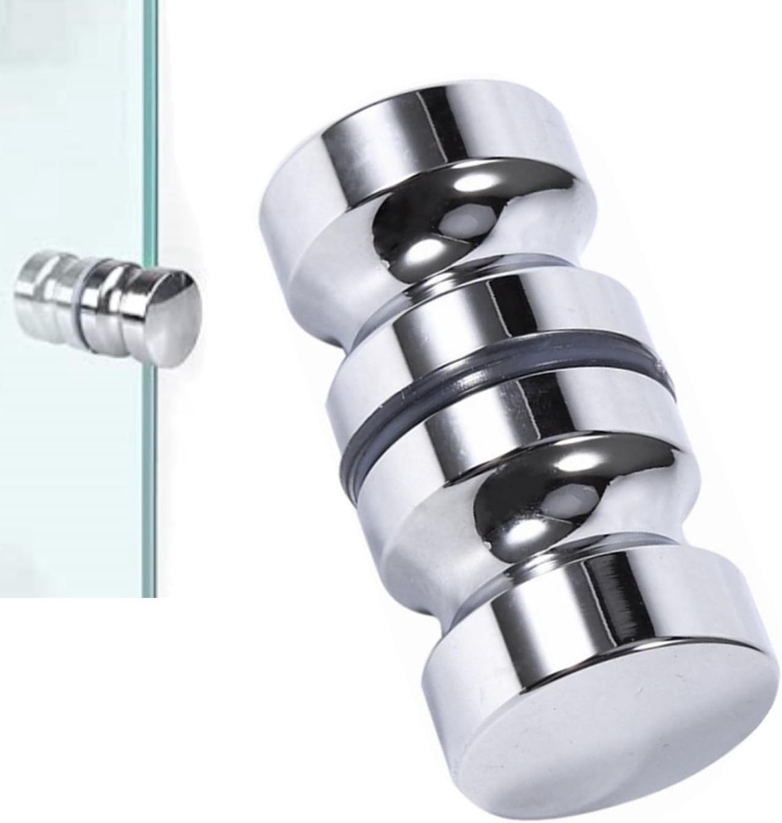 Ronde Douchedeurknop van Aluminium Legering, Chroom Geplateerd, Duurzaam en Elegant Ontwerp voor Glasdeuren (30mm)