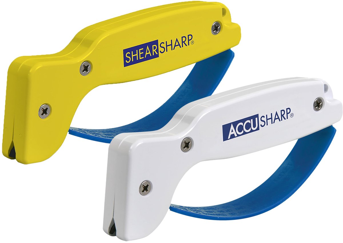 SnelShoppen - AccuSharp ACCU-012C Messenslijper en Scharenslijper - Wit/Oranje - Ideaal voor Keuken en Tuin - Eenvoudig in Gebruik - Voor Alle Soorten