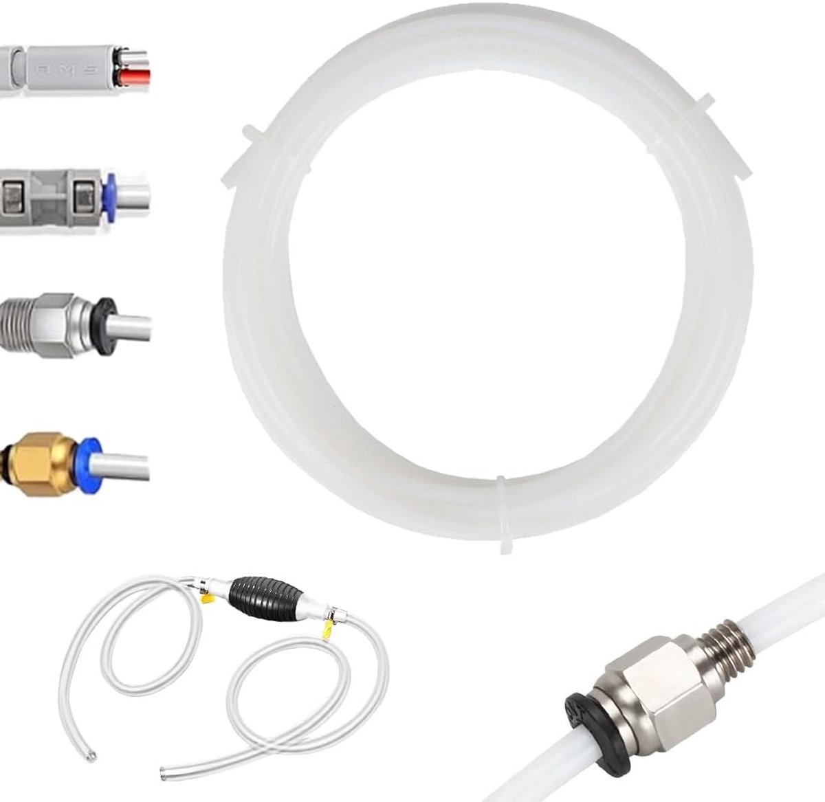Ultra-smooth PTFE slang 2 meter, binnendiameter 2,5 mm, buitendiameter 4 mm, geschikt voor 3D-printers en directe aandrijving, hittebestendig en flexibel