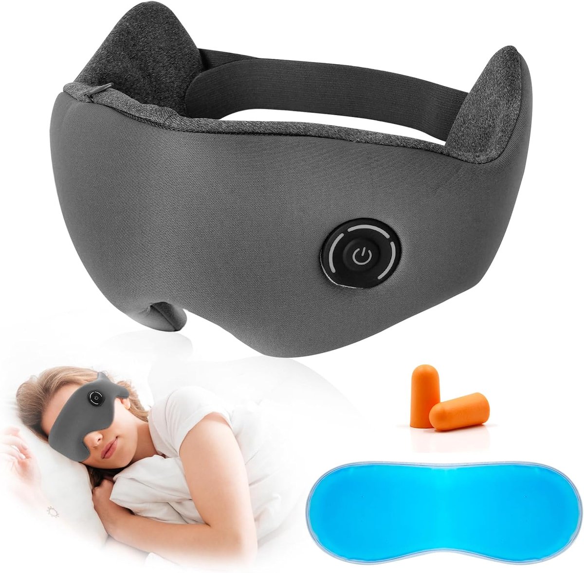 SnelShoppen - Verwarmd Oogmasker voor Droge Ogen, Nachtmasker, Slaapmasker met 3 Temperatuurniveaus, Afneembare en Wasbare Hoes, Koud en Warm Oogmaske