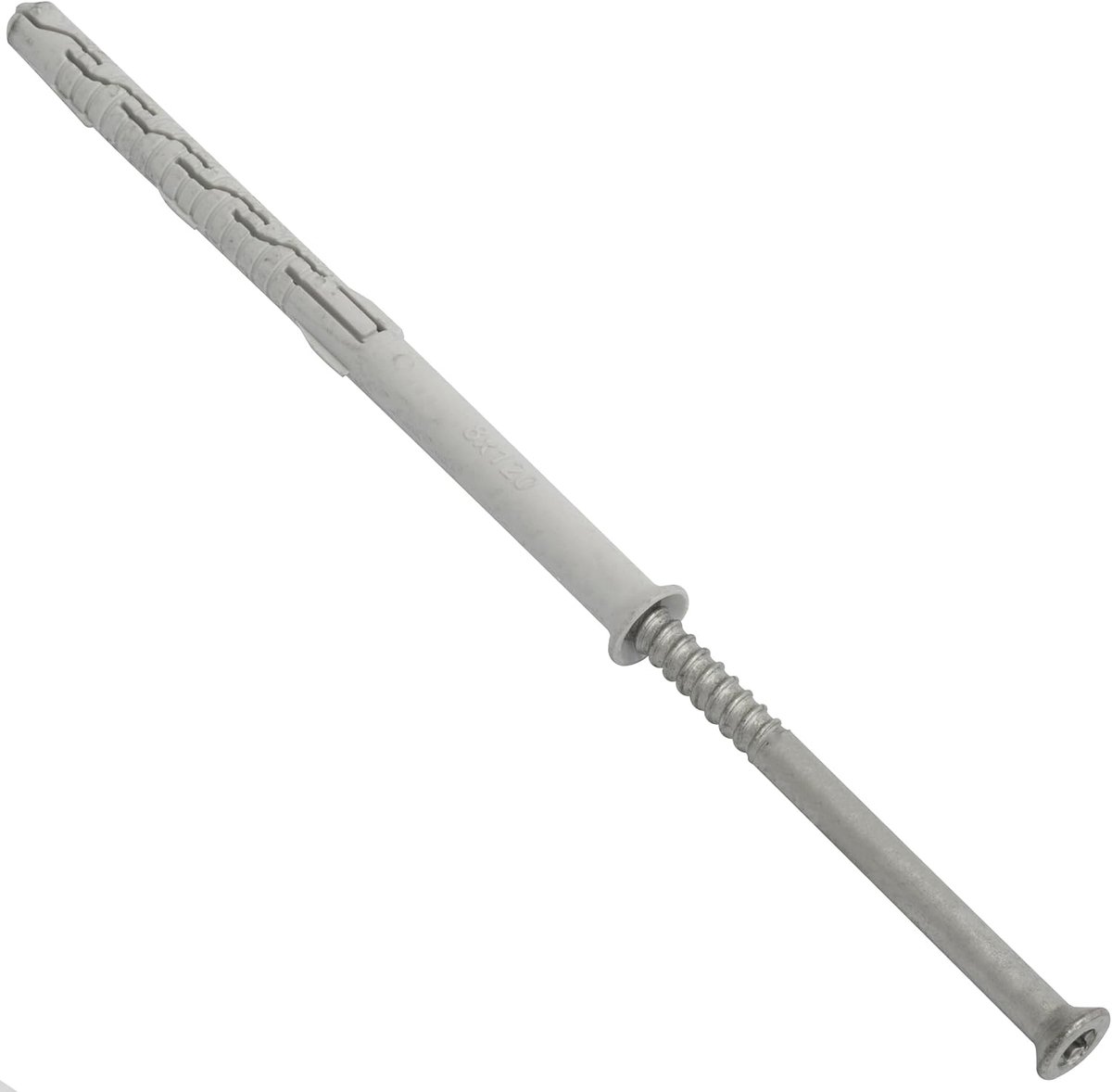 Thijox - Set van 20 Kunststof Pluggen Ø8x120mm met Afgeschuinde Flens + 20 Zelftappende Schroeven Ø6x125mm met TX30 Sterreliëf - Bevestiging voor Baks