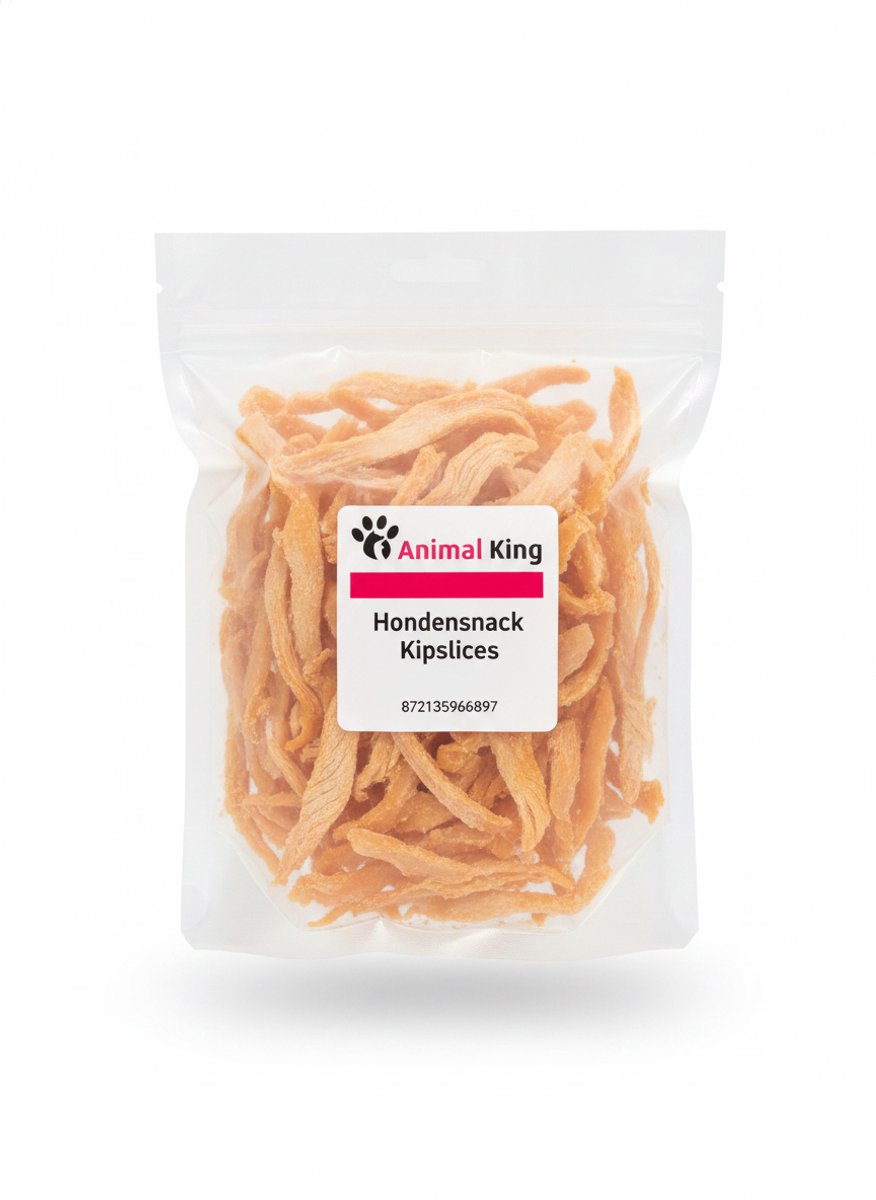 animalking Hondensnack Kipslices - Gedroogde Kip - Voor Honden - Natuurlijke Beloning - 500 Gram