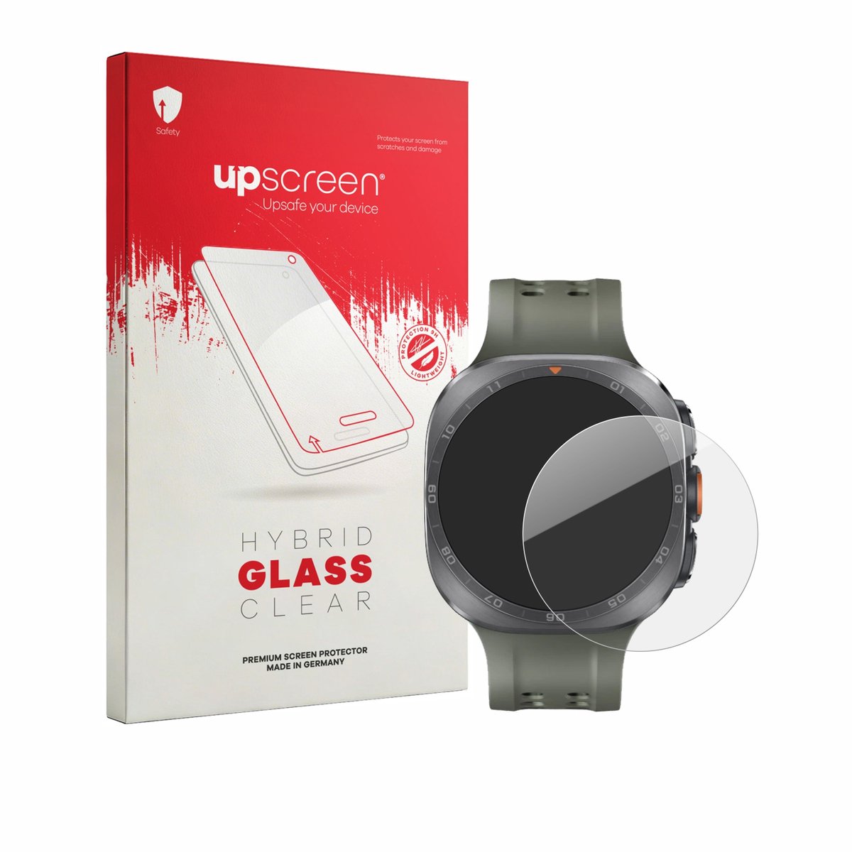 upscreen - Screenprotector voor Samsung Galaxy Watch Ultra 2 (47 mm) - Folie Beschermfolie Beschermglas transparant
