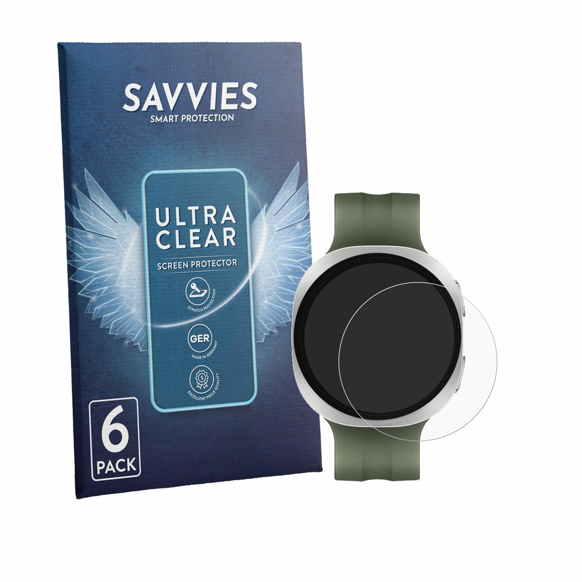 Savvies - Screenprotector voor Samsung Galaxy Watch 9 (40 mm) - Folie Beschermfolie transparant 6 Stuks