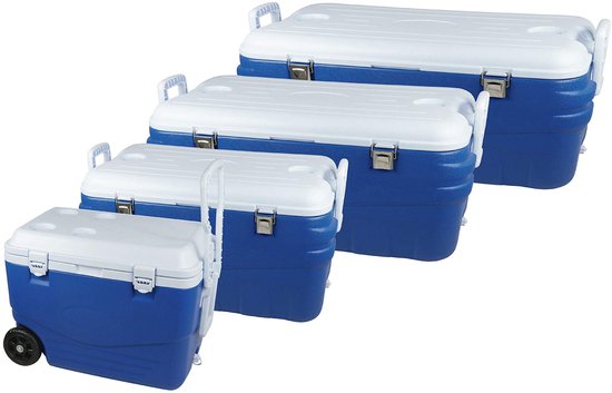 SnelShoppen - Koelbox 46 liter, stijf, blauw/wit, 60,5 x 35,5 x 41,5 cm - Perfect voor camping, picknick, tuinfeest en uitjes — afbeelding 2