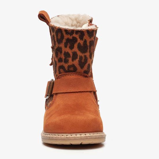 Groot gevoerde suede meisjes enkellaarsjes Cognac Maat 20 Groot gevoerde suede meisjes enkellaarsjes Cognac Maat 20
