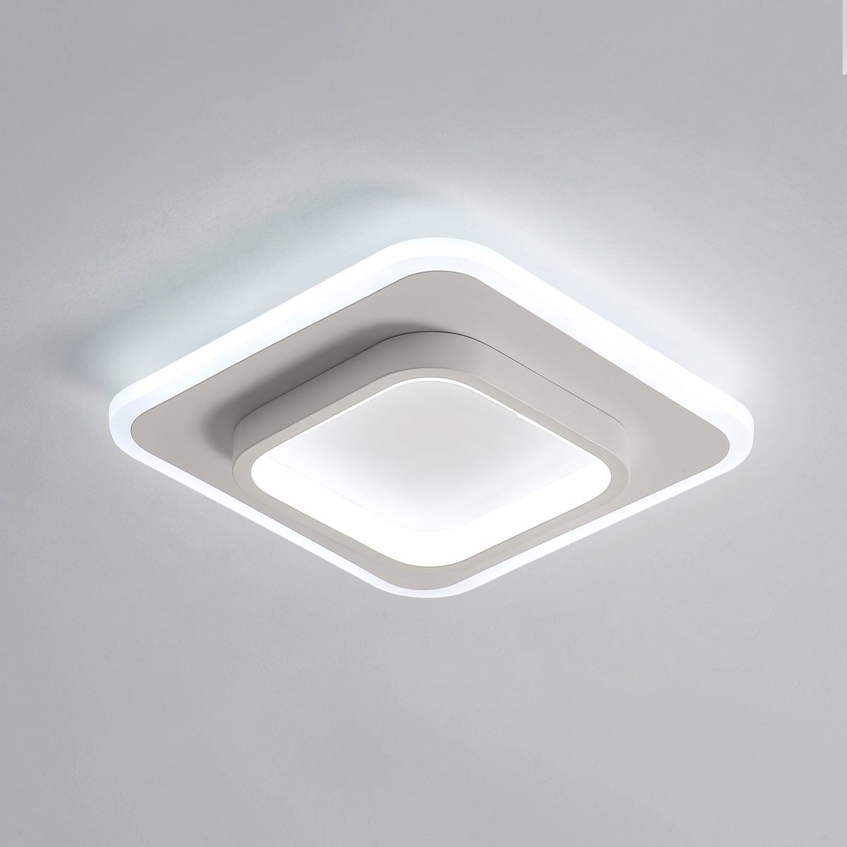 Riserva Vierkante Zwarte LED Plafondlamp Modern Eenvoudig 24W 2700lm 6500K Wit Licht 220V Ra80 voor Woonkamer Slaapkamer