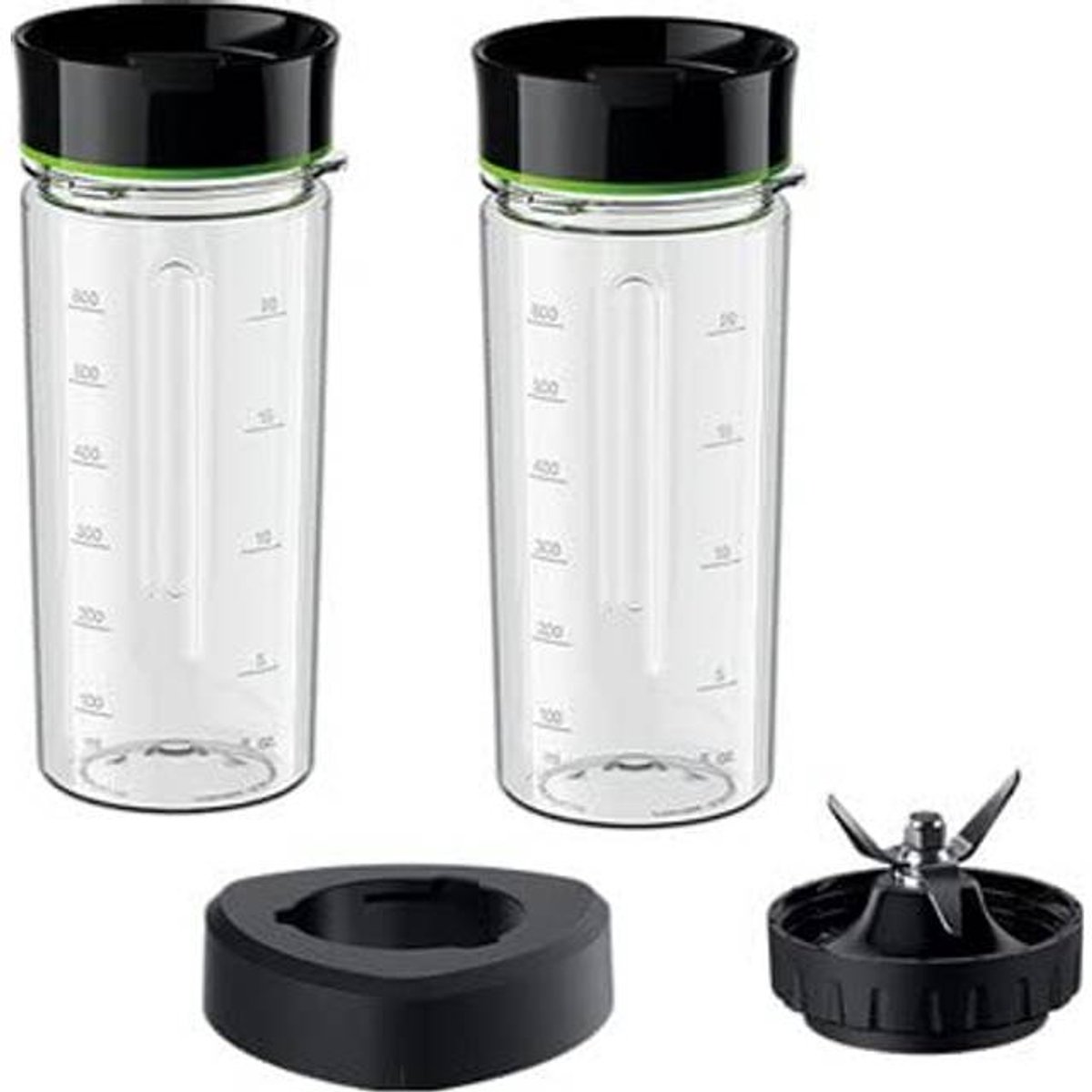 Smoothie2go-accessoireset (2 meeneemflessen van 600 ml met deksels, 1 hakmolen met basis) voor de PowerBlend 9-blender - AX22310002