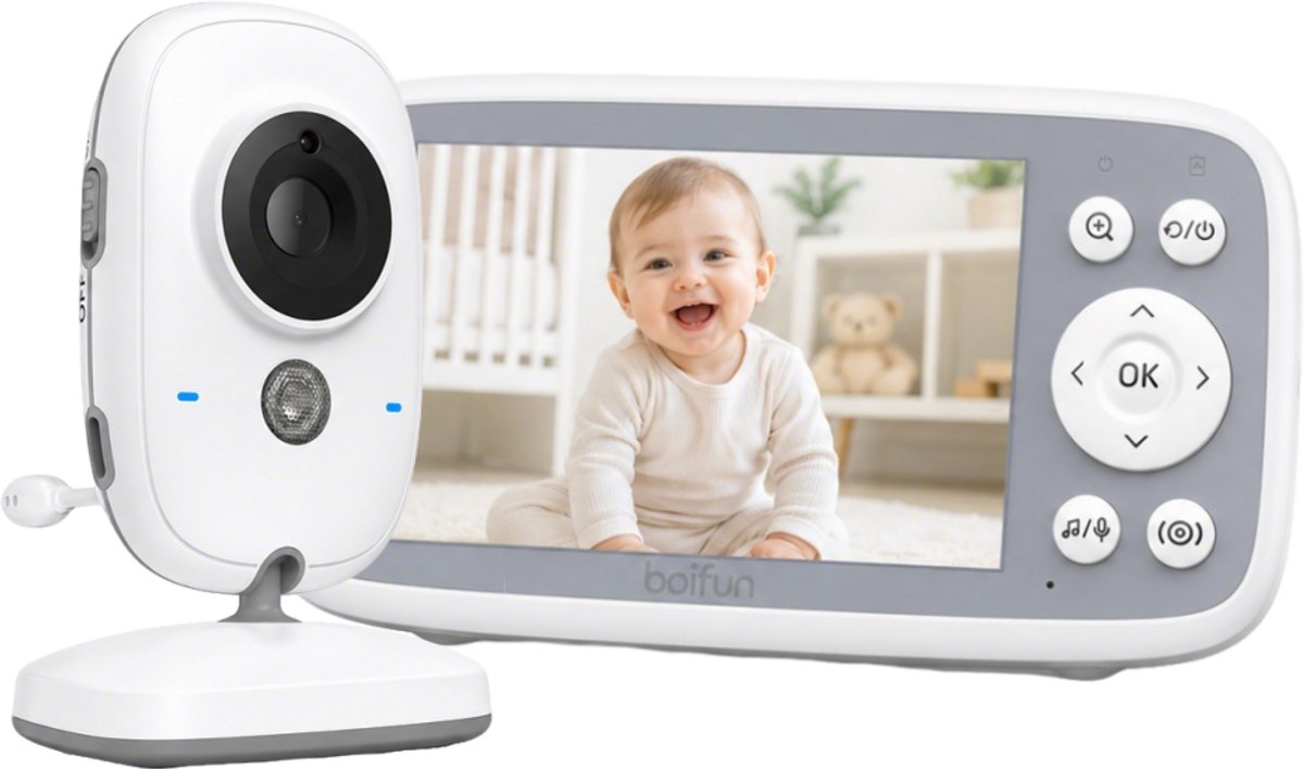 Babyfoon - Babyfoon Met Camera - Baby Monitor - Uitbreidbaar tot 2 Baby Camera's - Baby Camera - 4 inch Scherm - Zonder Wifi - VOX-modus - ideaal voor ouders