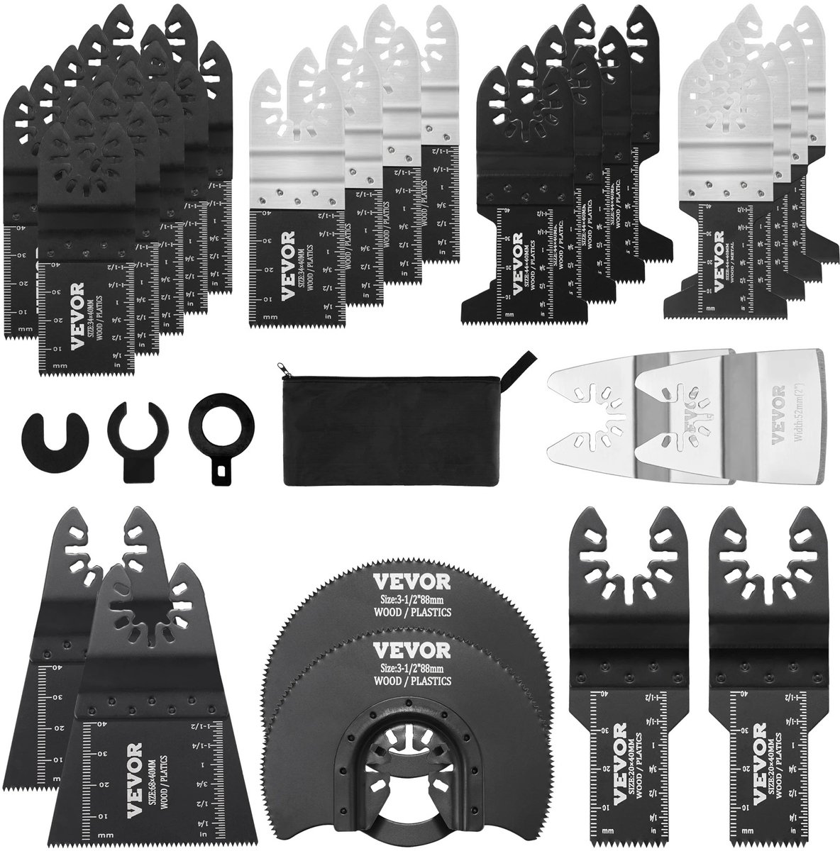 Velori Oscillerende Zaagbladen Set 30 Delig - Multitool Zaagbladen - Universele Quick Release Bladen - HCS & Bi-Metaal - Voor Hout Metaal Kunststof