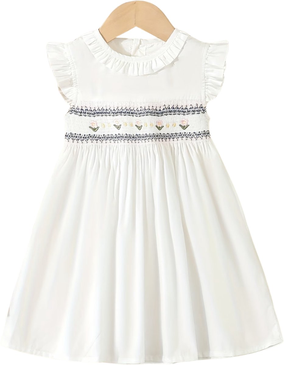 Currero Zomerjurk Meisjes Zomerjurken Kinderen Jurk Meisje Ibiza Stijl Sundress Kinderkleding 3-4 Jaar Beige