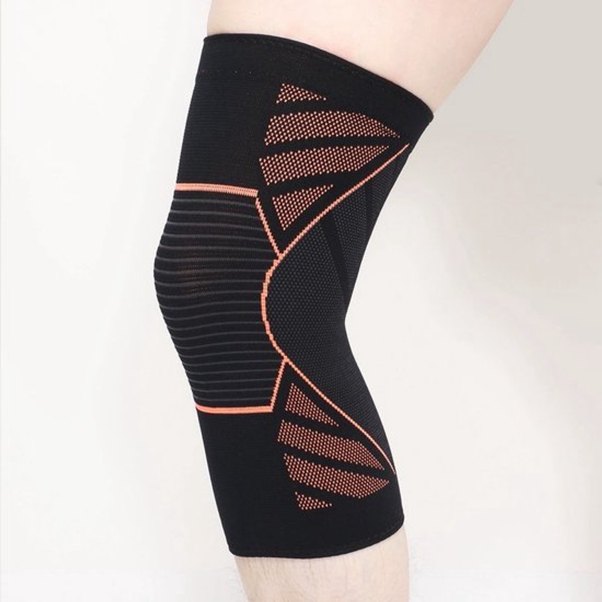 Oranje sportkniebeschermers, nylon siliconen, antislip, airconditioning, warm, voor fietsen, aerobics, fitness, knieschijfondersteuning, elastische kniebeschermers, beenbeschermers.