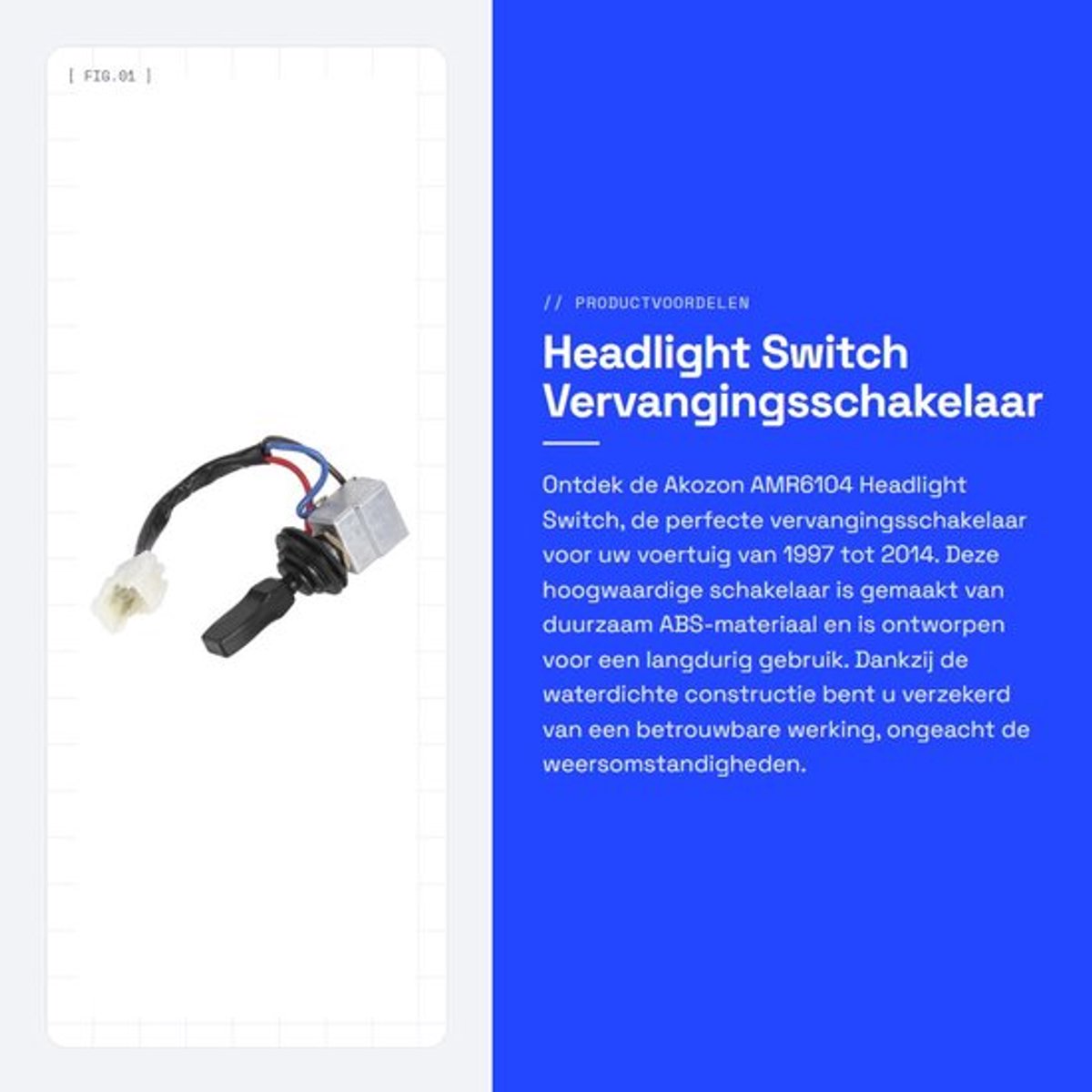 Headlight Switch - Vervangingsschakelaar - Waterproof - Duurzaam - Geschikt voor 1997-2014 - Auto - Schakelaar