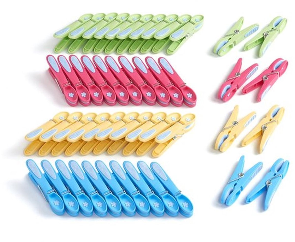 Wasknijpers Bloem - 48 Stuks - Duurzaam - Soft Clips - UVA/UVB-bestendig - Vorst- en Roestbestendig - Robuust Plastic - Wasknijper