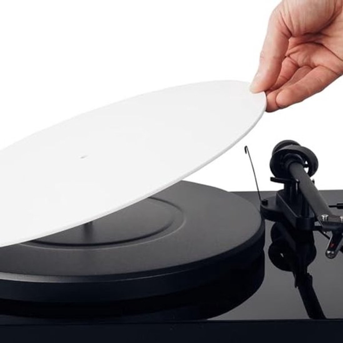 Draaitafelmat - Slipmat voor Platenspeler - Vermindert Geluid - Wit - Vervangende Acryl Slipmat - Geschikt voor 12 Inch - Voor 33 1/3rpm...