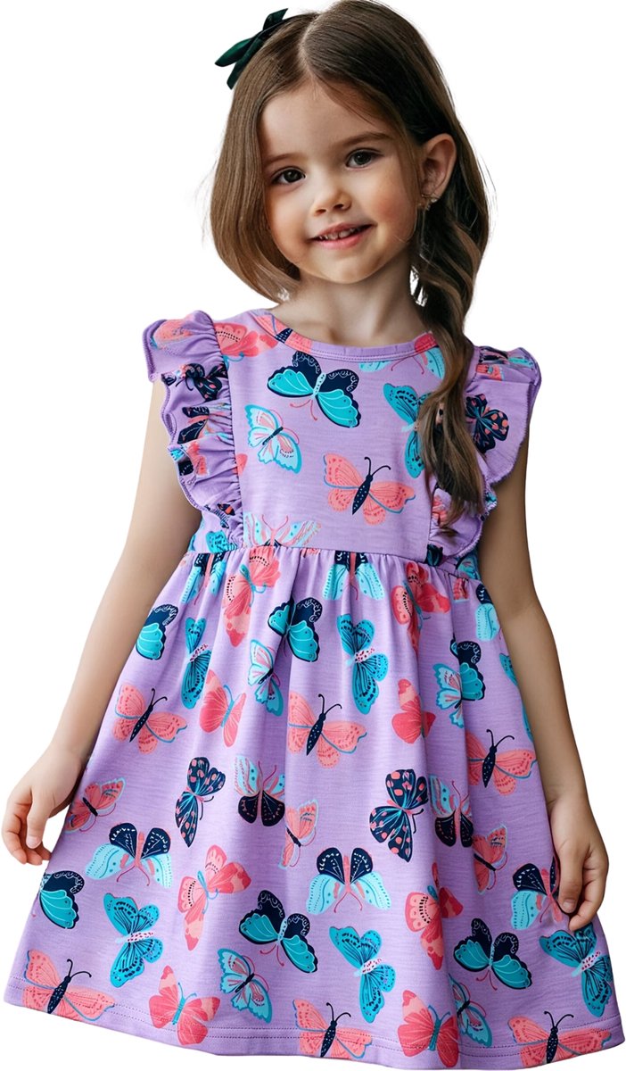 Currero Zomerjurk Meisjes Zomerjurken Kinderen Jurk Meisje Ibiza Stijl Sundress Kinderkleding Meerkleurig 8 Jaar Multicolor