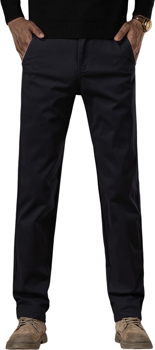 Currero Pantalon Heren Chino Regular Fit Golfbroek Nette Broek Met Elastische Tailleband Volwassenen Donkerblauw XXXS