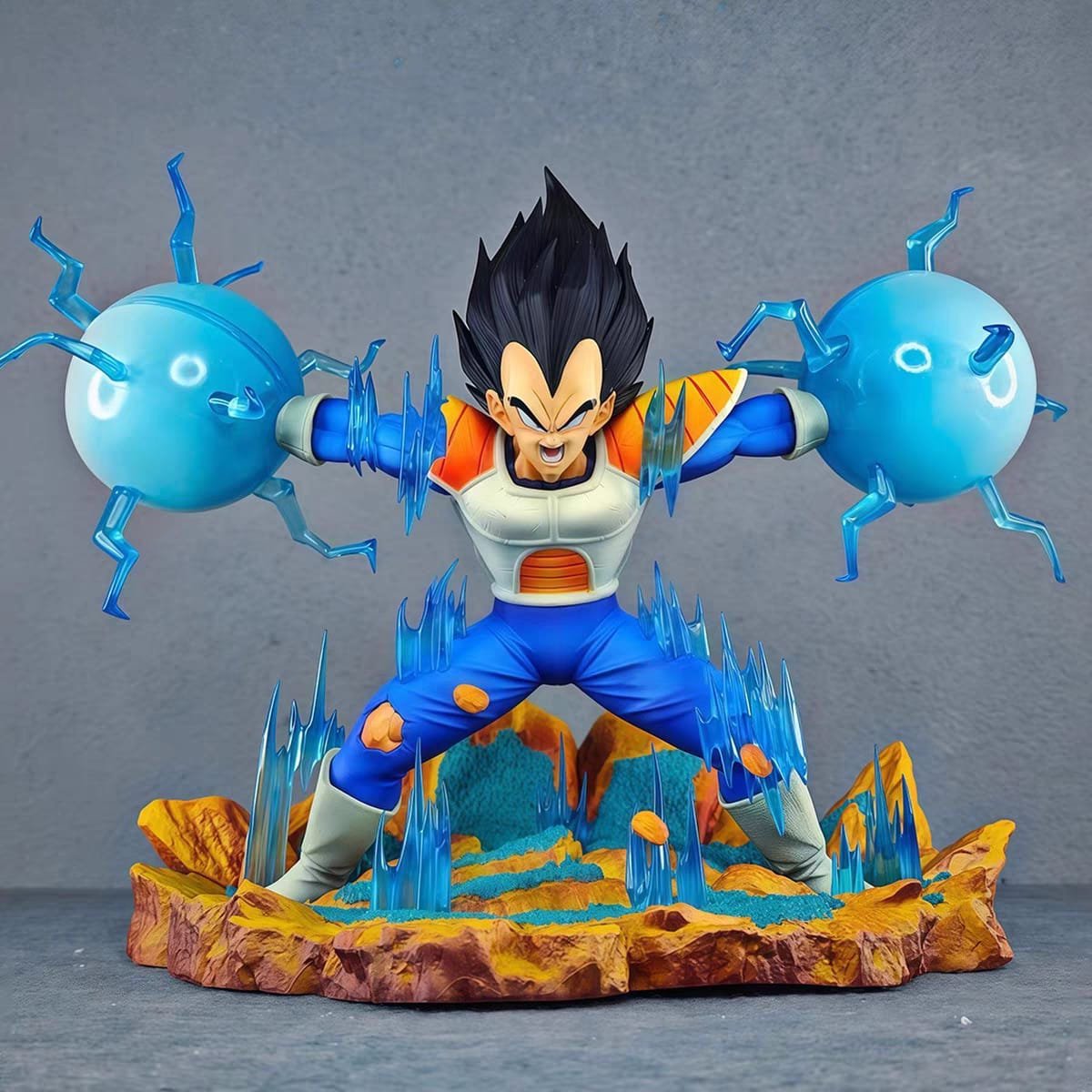 Dragonball Z - Figurine - Prince Vegeta- 25cm - Anime - Dragon Ball Figuur - Figuren - Super Saiyan - Geschenk - LED verlichting - Beeldje - Pvc - Collectie - Ornament