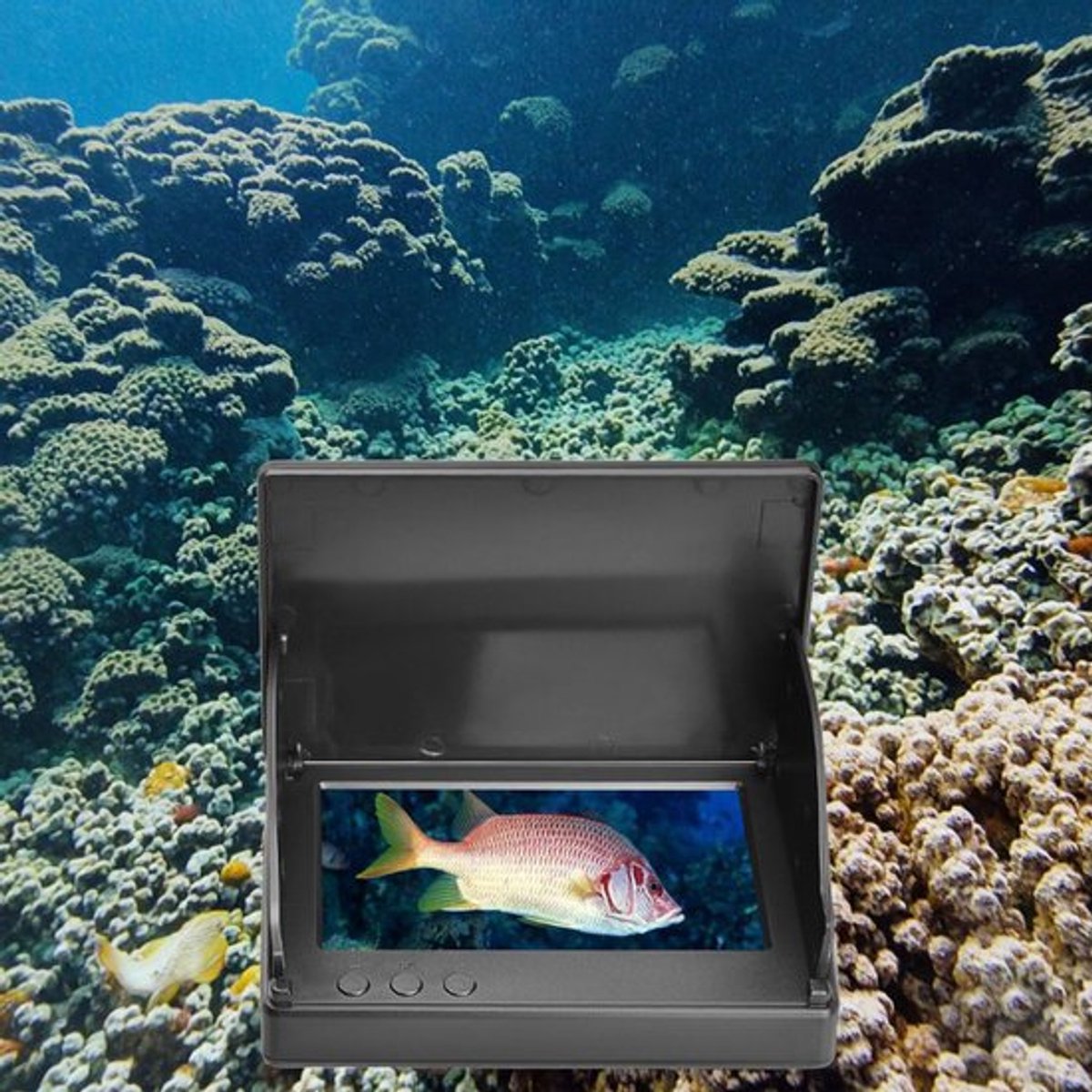 4,3-inch ultrahelder display + F-mount HD-camera + onderwatercamera met IPS-scherm en 15 meter bereik, waterdichte 220° ultragroothoek infrarood nachtzichtlens, geschikt voor ijsvissen, vissen in meren,