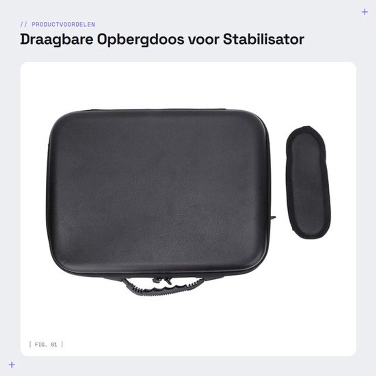 Opbergdoos Draagbaar - Stabilisator Opbergtas - Schoudertas - Waterdicht - PU/Metaal - Afmetingen 34x26x9 cm